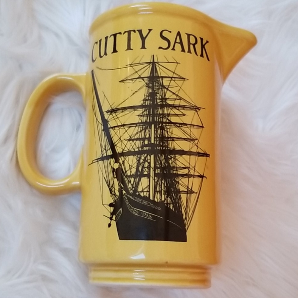 Catty Sark Yellow Black Sailboat Boat Bar Pitcher